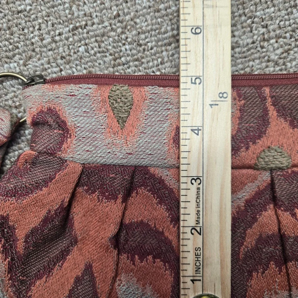 Maruca Handmade‎ Tapestry Wristlet Pouch Ikat Woven Boho Clutch Terracotta Rust